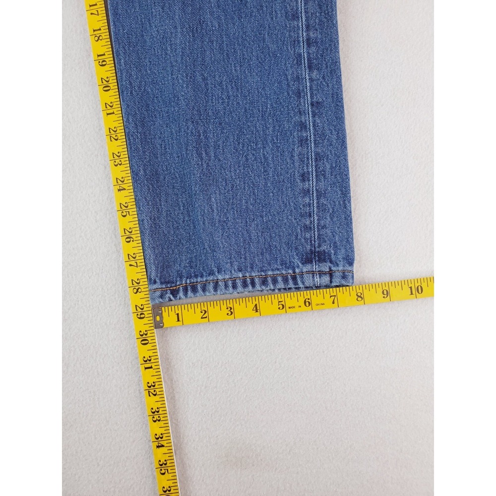 Levis 505 Jeans Mens 36x29 Blue Regular Straight Stone Wash Red Tab Work Pants - Picture 14 of 15